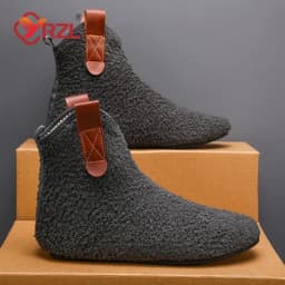 YRZL أحذية قطنية الذكور أحذية الرجال شتاء دافئ داخلي المنزل حذاء مريح أفخم رجل حذاء كاجوال لينة المضادة للانزلاق أحذية مشي